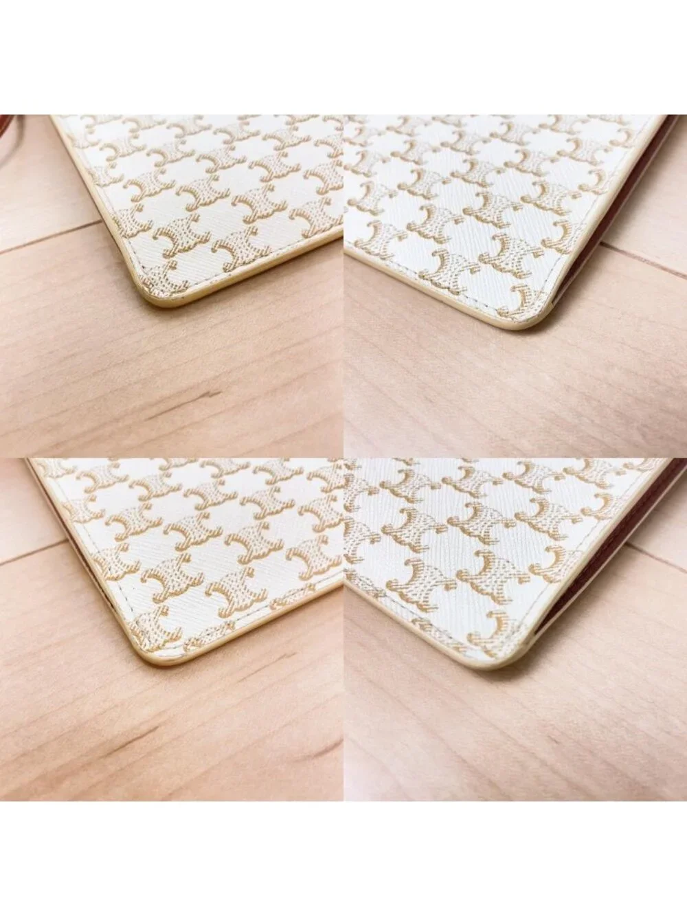 Celine Triomphe Mobile Pouch Shoulder White